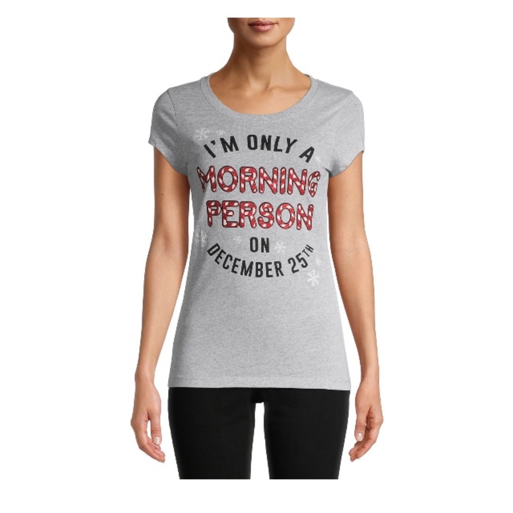Juniors Morning Person on December 25 T-Shirt